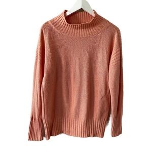 Anthropologie Angel of the North Aisla‎ Mock Neck Knit Sweater Orange Peach